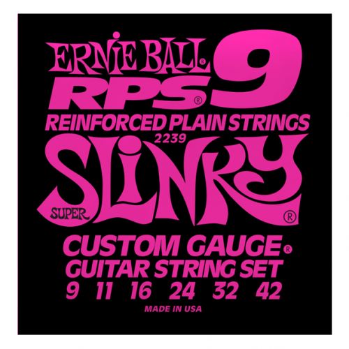 ERNIE BALL 2239 - Corde per Elettrica Plain Rinforzate RPS 9 Super Slinky (009/042)
