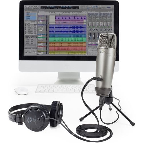 Samson C01U Pro Recording Pack - Microfono da Studio USB con Cuffie 