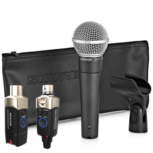 Shure SM58 con Adattatore Wireless per Microfoni Dinamici XVive U3
