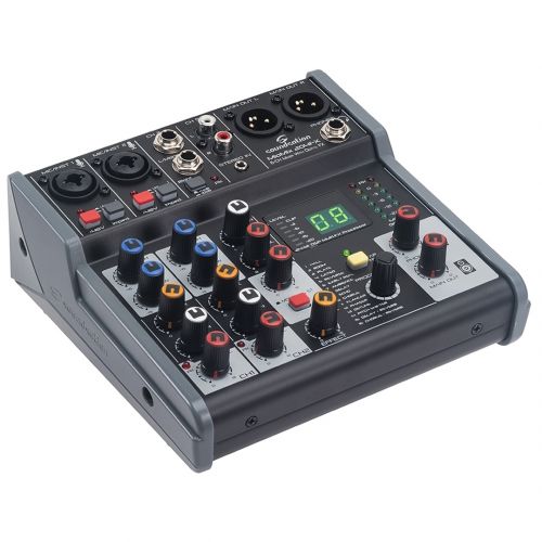 SOUNDSATION MIOMIX 204FX - Mixer Audio Professionale 6-Canali Con Multi-Effetto Digitale A 24-bit