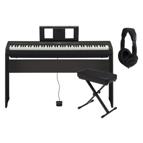 Yamaha P45 Black Home Set - Pianoforte Digitale / Stand / Panchetta / Cuffie