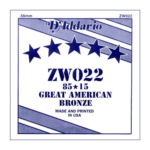D'ADDARIO ZW022 - Singola per Acustica 85/15 Bronze (022)
