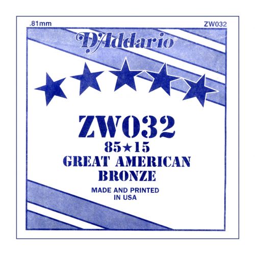 D'ADDARIO ZW032 - Singola per Acustica 85/15 Bronze (032)
