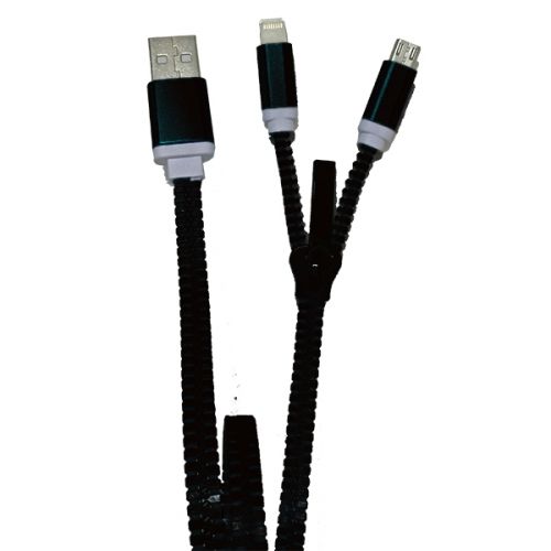 ZZIPP Cavo USB 2 in 1 Nero