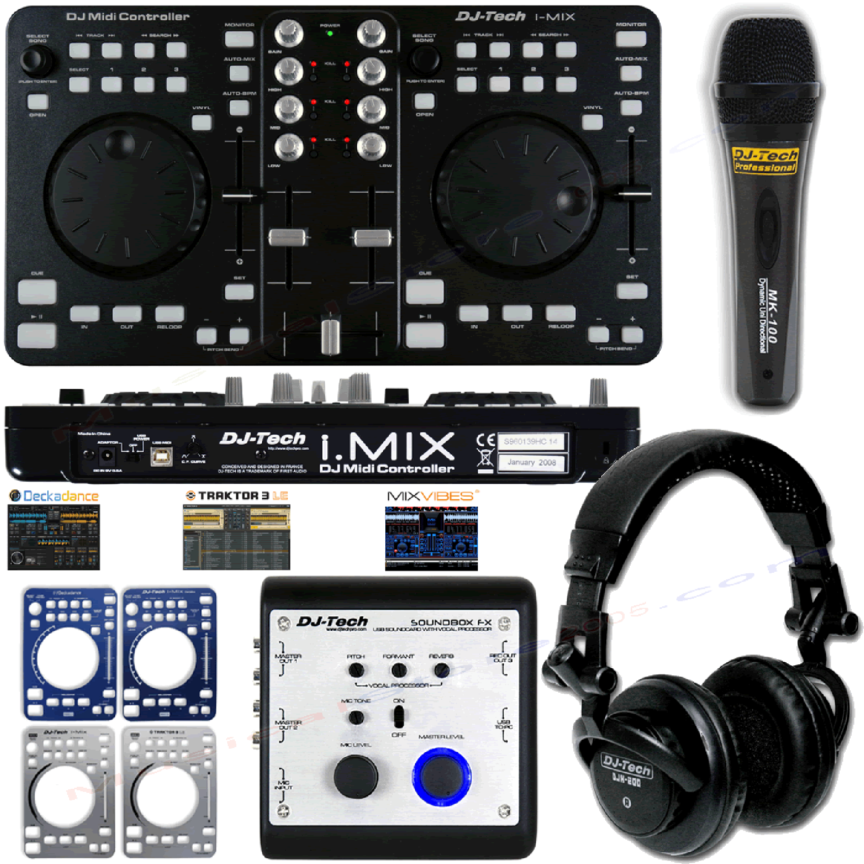 DJ TECH I-MIX TOTAL PACK - SET COMPLETO - Controller USB PER DJ