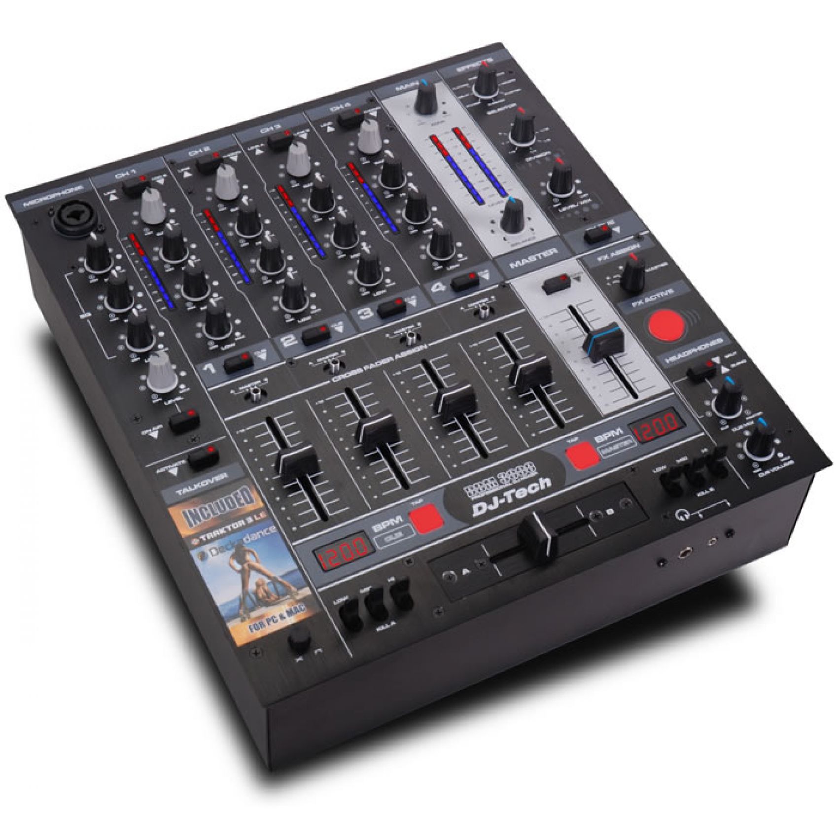 DJ TECH DDM3000 BLK - MIXER DJ 4 CANALI