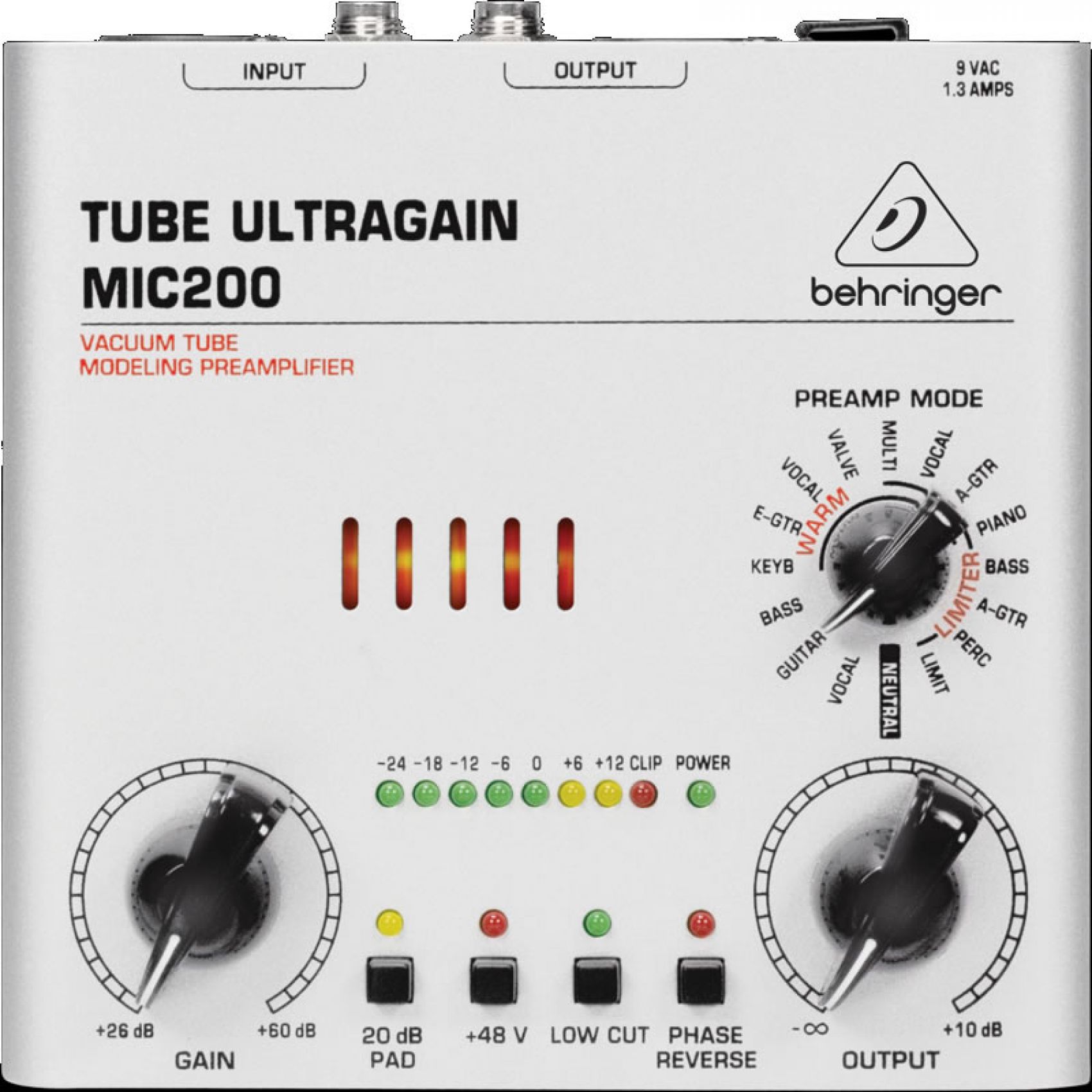 BEHRINGER MIC200 Tube Ultragain Preamplificatore microfonico