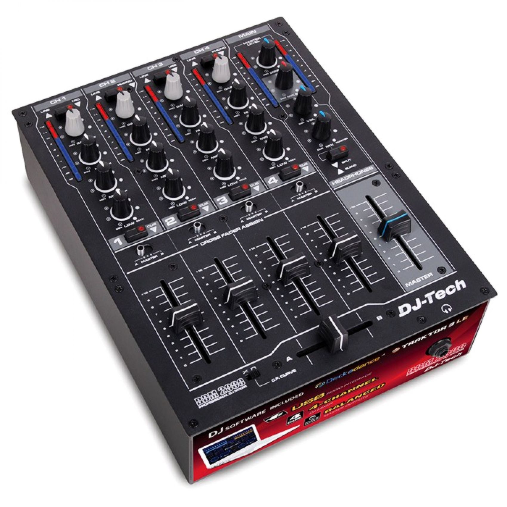 DJ TECH DDM2000USB - CLUB MIXER DJ 4Ch CON SCHEDA AUDIO USB