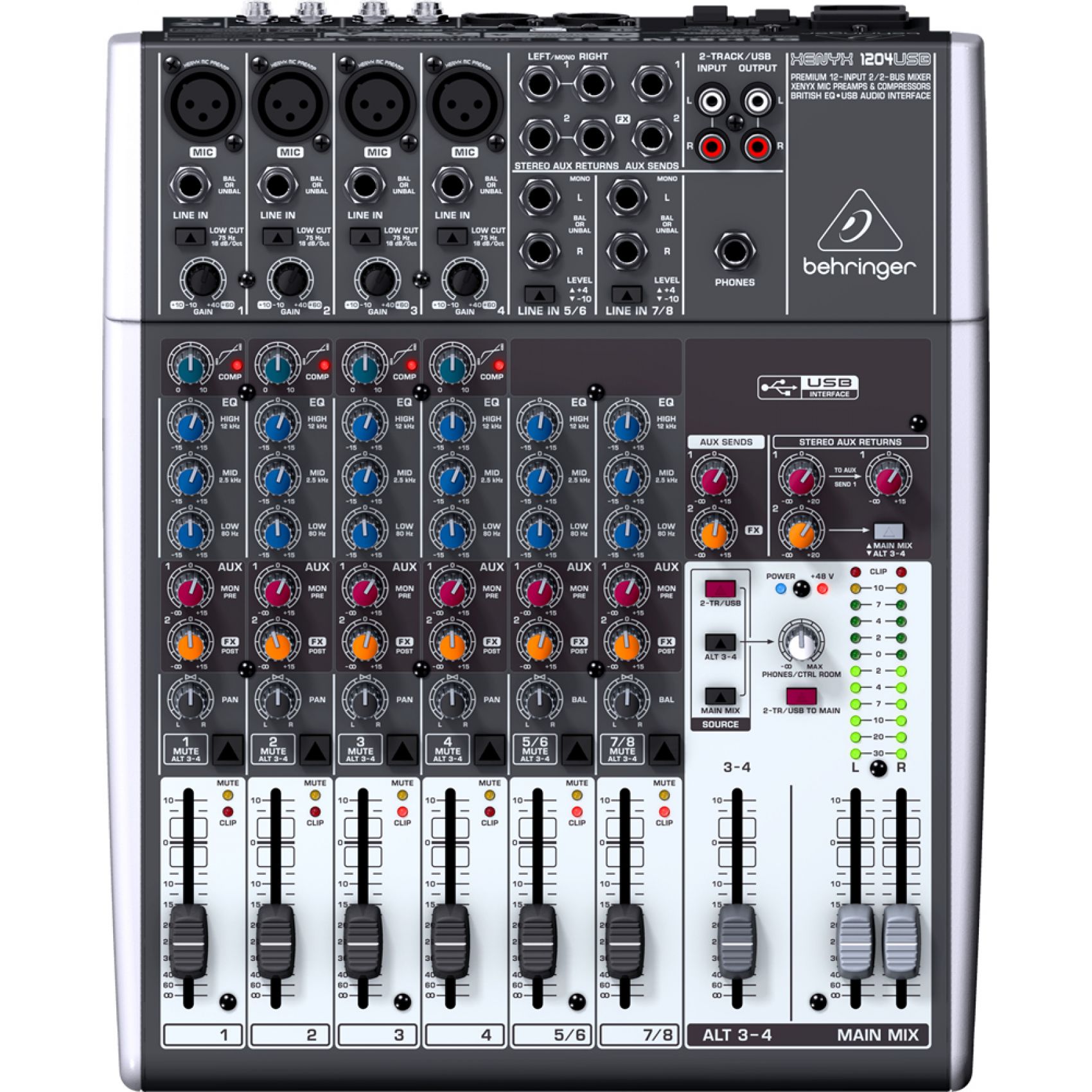 BEHRINGER XENYX 1204USB Mixer senza effetti 12 canali DJ e Karaoke