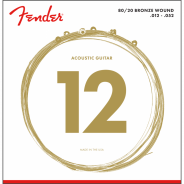 0 FENDER 80/20 Bronze Acoustic Strings Ball End 70L .012-.052 Gauges (6)