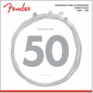 0 FENDER Stainless 9050s Bass Strings Stainless Steel Flatwound 9050ML .050-.100 Gauges (4)