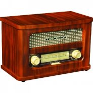 0 Madison MAD-RETRORADIO Rechargeable Vintage FM Radio with Bluetooth 10 W