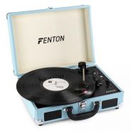6 Fenton rp115 bt record player, briefc.blue