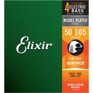 Elixir 14102 ELECTRIC BASS NICKEL PLATED STEEL NANOWEB Corde / set di corde per basso