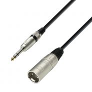 0 Adam Hall Cables K3 BMV 0100 - Cavo Microfono XLR maschio a Jack stereo da 6,3 mm 1 m