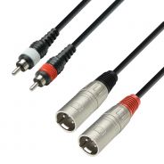 0 Adam Hall Cables K3 TMC 0100 - Cavo audio rivestito 2 x connettore RCA a 2 x connettore XLR, 1 m