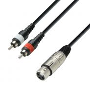 Adam Hall Cables K3 YFCC 0100 - Cavo audio presa XLR a 2 x connettore RCA, 1 m
