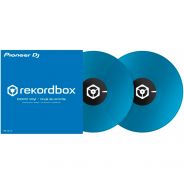 Pioneer RekordBox Coppia di Vinili di Controllo Blu per Giradischi DJ