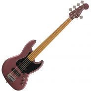 SQUIER FSR Contemporary Active Jazz Bass HH V Roasted Maple Fingerboard Burgundy Satin