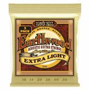 0 Ernie Ball 3006 Earthwood Extra Light 8020 3 Pk 10 50