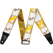 0 FENDER Weighlessâ¢ 2 Monogrammed Strap White/Brown/Yellow