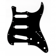 0 FENDER Pickguard Stratocaster S/S/S (with Truss Rod Notch) 11-Hole Vintage Mount Black 3-Ply