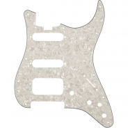 0 FENDER Elite Strat Pickguard HSS White Moto 4-Ply