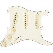 0 FENDER Pre-Wired Strat Pickguard Hot Noiseless SSS Parchment 11 Hole PG