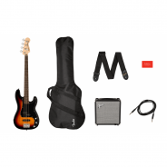 0 SQUIER Affinity Series Precision Bass PJ Pack Laurel Fingerboard 3-Color Sunburst Gig Bag Rumble 15 - 230V EU