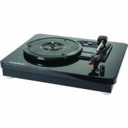 0 Madison MAD-RT200SP Vintage Turntable with 2 Built-in Speakers, Piano Black Finish