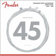 1 FENDER Stainless 9050s Bass Strings Stainless Steel Flatwound 9050L .045-.100 Gauges (4)