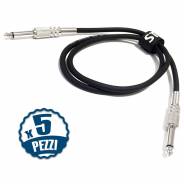 1 Cavo per Strumenti Jack 6,3 per Chitarra, Basso, Tastiere e Pc 3 mt (Pack da 5)