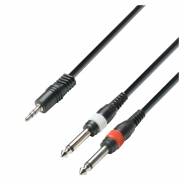 0 Adam Hall Cables K3 YWPP 0600 - Cavo Audio Jack stereo da 3,5 mm a 2 x Jack mono da 6,3 mm 6 m