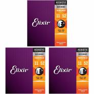 Elixir 11027 Nanoweb Custom Light 011/052 (Pack 3)