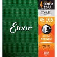 Elixir 14677 ELECTRIC BASS STAINLESS STEEL NANOWEB Corde / set di corde per basso