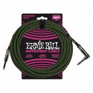 Ernie Ball Cavo per Strumenti Black/Neon Green 7.62mt