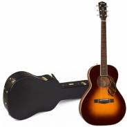 Fender PS-220E Parlor, Ovangkol Fingerboard, 3-Tone Vintage Sunburst