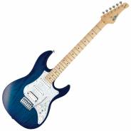 FGN EOS-ASH-M See-Through Blue Burst - Chitarra Elettrica Double Cut Serie OS con Astuccio