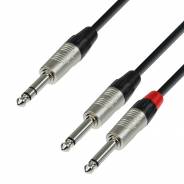 0 Adam Hall Cables K4 YVPP 0600 - Cavo audio REAN jack stereo da 6,3 mm a 2 x jack mono da 6,3 mm 6 m