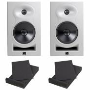 Kali Audio LP6W V2 Bundle Coppia Monitor Attive Bianche 80W + 2 Pad Isolanti