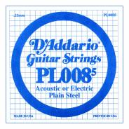 D'ADDARIO PL0085 - Singola per Acustica o Elettrica Plain Steel (0085)