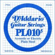 D'ADDARIO PL010-5 - Singola per Elettrica / Acustica Plain Steel (010)