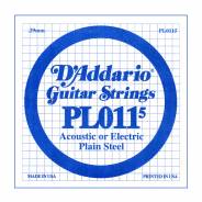 D'ADDARIO PL0115 - Singola per Acustica o Elettrica Plain Steel (0115)