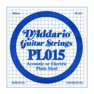 D'ADDARIO PL015 - Singola per Acustica o Elettrica Plain Steel (015)