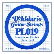 D'ADDARIO PL019 - Singola per Acustica o Elettrica Plain Steel (019)