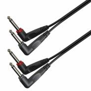 0 SOUNDSATION - Cavo adattatore 2x6.3mm Jack angolato maschio MONO - 2x6.3mm Jack angolato maschio MONO / 1.5mt