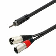 0 SOUNDSATION - Cavo adattatore a Y bilanciato 3.5mm Jack maschio STEREO - 2xXLR 3P maschio / 3mt