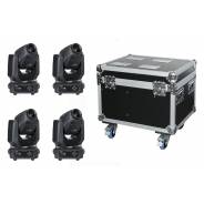 Showtec 4 x Phantom 65 Spot con Flight Case