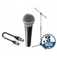 SHURE SM58 Pack per Coristi: Microfoni / Aste / Cavi x 3