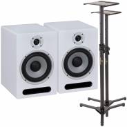 Coppia Casse Monitor da Studio Bianche Soundsation Clarity A6-W White con Stand